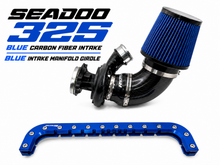 Load image into Gallery viewer, Seadoo 325 Carbon Fiber cold air intake and intake manifold Girdle combo