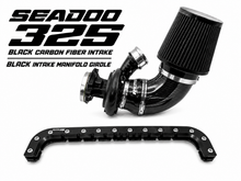 Load image into Gallery viewer, Seadoo 325 Carbon Fiber cold air intake and intake manifold Girdle combo